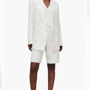 All Saints Petra Longline Shorts Off White Size 2 NWT